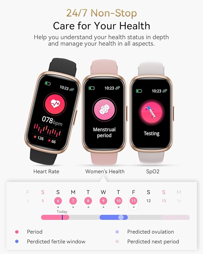 Fitness Tracker, Smart Watches for Women with 24/7 Heart Rate Monitor, Sleep Tracker, Breathing Training, 1.47" Fitness Watches for Women with 24 Sports Modes, Activity Tracker as Gift (4 Bands)