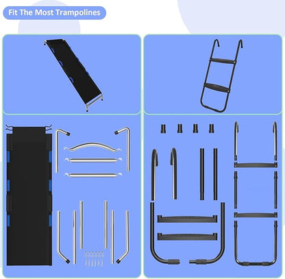 Trampoline Ladder Slide Kit, Trampoline Accessories Includes Slide and Ladder for Children to Climb and Slip Down