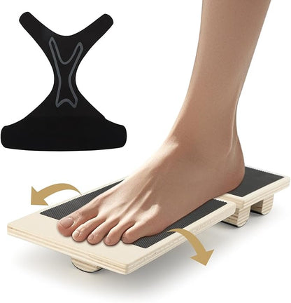 Ankle Balance Board Foot Strengthener, Single Foot Balance Board with 1 pair Ankle-protectors for Relieving Sprained Ankle/Stability Training/Posture Corrector