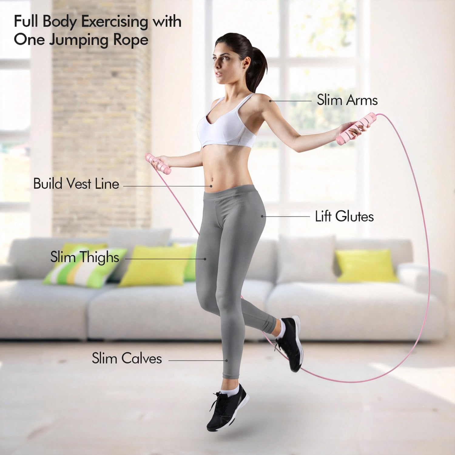 Jump Rope, Tangle-Free Rapid Speed Jumping Rope Cable with Ball Bearings for Women, Men, and Kids
