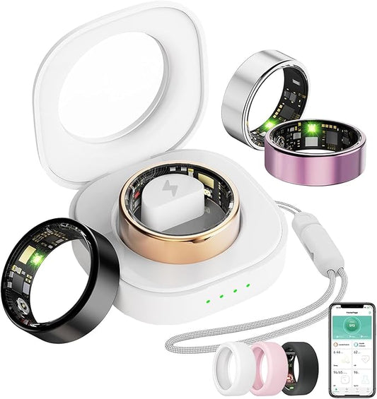 Smart Ring For Women Men, Health Tracker with Heart Rate, Blood Oxygen, Blood Pressure, Sleep