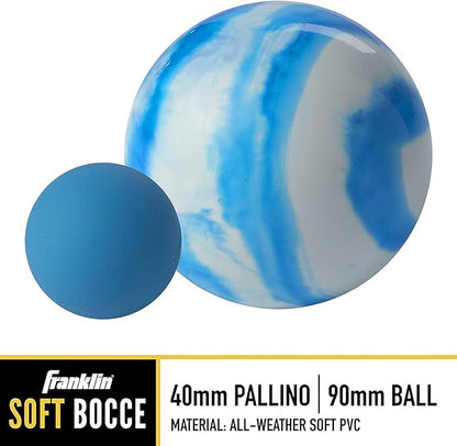 Franklin Sports Bocce Ball Set — 8 All Weather Bocce Balls and 1 Pallino — Beach, Backyard Lawn or Outdoor Party Game — Professional, American, and Starter Set Options
