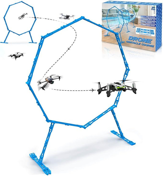 Drone Obstacle Course, Includes 2 Pack Easy to Build Obstacle Hoop, FPV Racing Drone Loop Gate