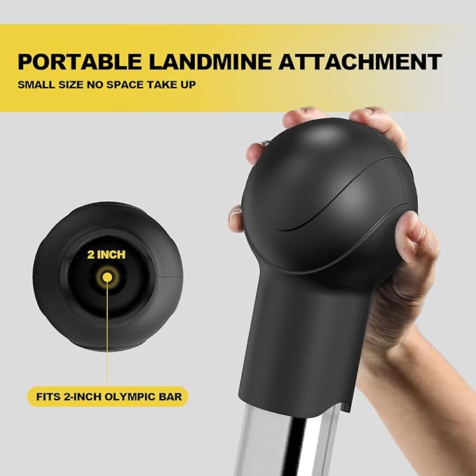 POWER GUIDANCE Landmine Attachment for Barbell - Landmine Attachment for 2 Inch Olympic Bars, for Home Gym Strength Training, Barbell Attachment Rowing Platform Landmine T-Bar Rowing