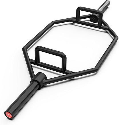 Synergee 20kg and 25kg Chrome or Black Olympic Hex Barbell Trap Bar with Rotating, Flat or Raised Handles for Squats, Deadlifts, Shrugs.