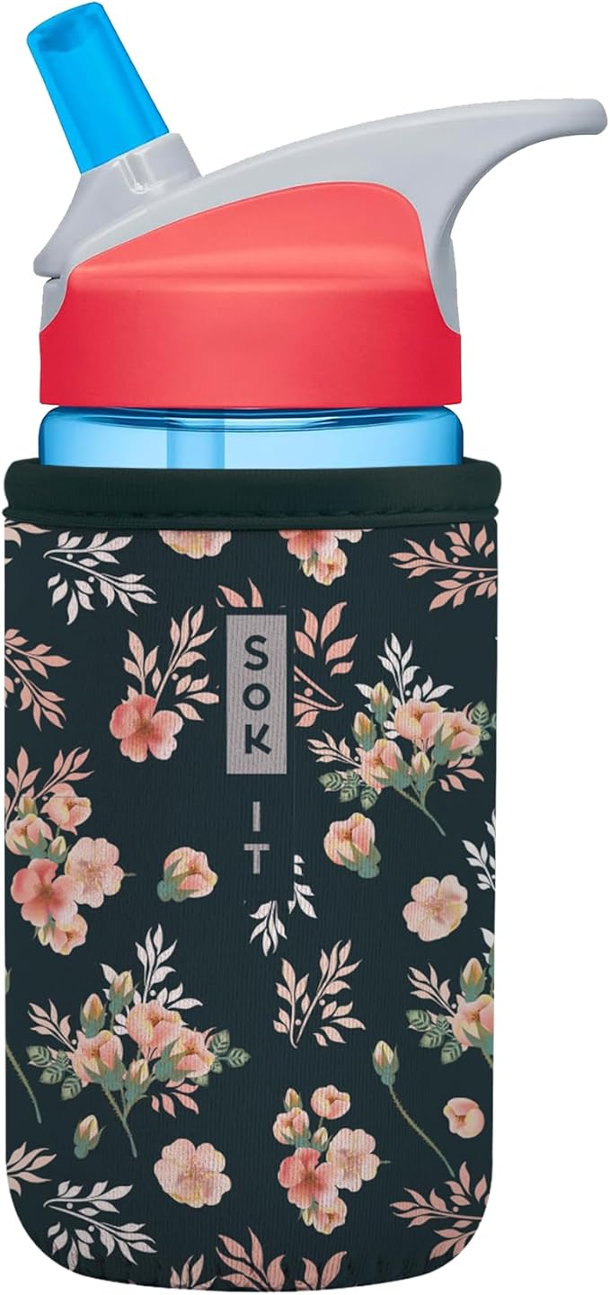 Sok It BotlSok Water Bottle Sleeve Insulated Neoprene Cover (Grey Rose, Fits 12oz CamelBak or Nalgene)