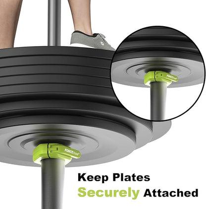 Barbell Clips (Pair), Barbell Clamps, Quick Release Olympic Barbell Clamps with Anti Slip TPR Grip, Barbell Collars for Secure Weightlifting & Powerlifting (Black) (MAG, Green)