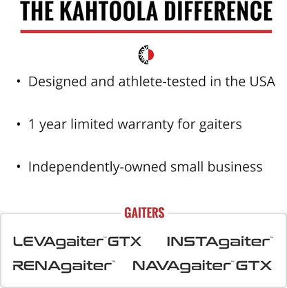Kahtoola LEVAgaiter Mid GTX Gaiters, Waterproof Gore-TEX Shoe & Boot Protection for Mountaineering, Off-Trail Hiking in Mud, Snow & Ice