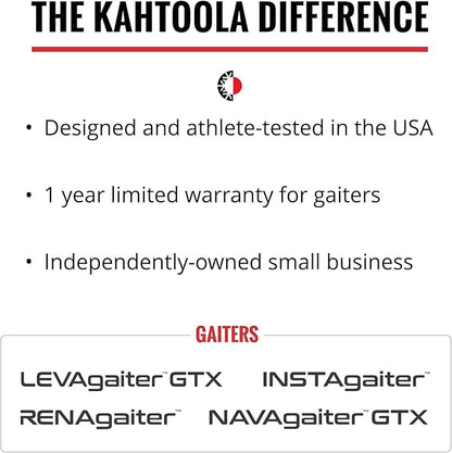 Kahtoola LEVAgaiter Mid GTX Gaiters, Waterproof Gore-TEX Shoe & Boot Protection for Mountaineering, Off-Trail Hiking in Mud, Snow & Ice