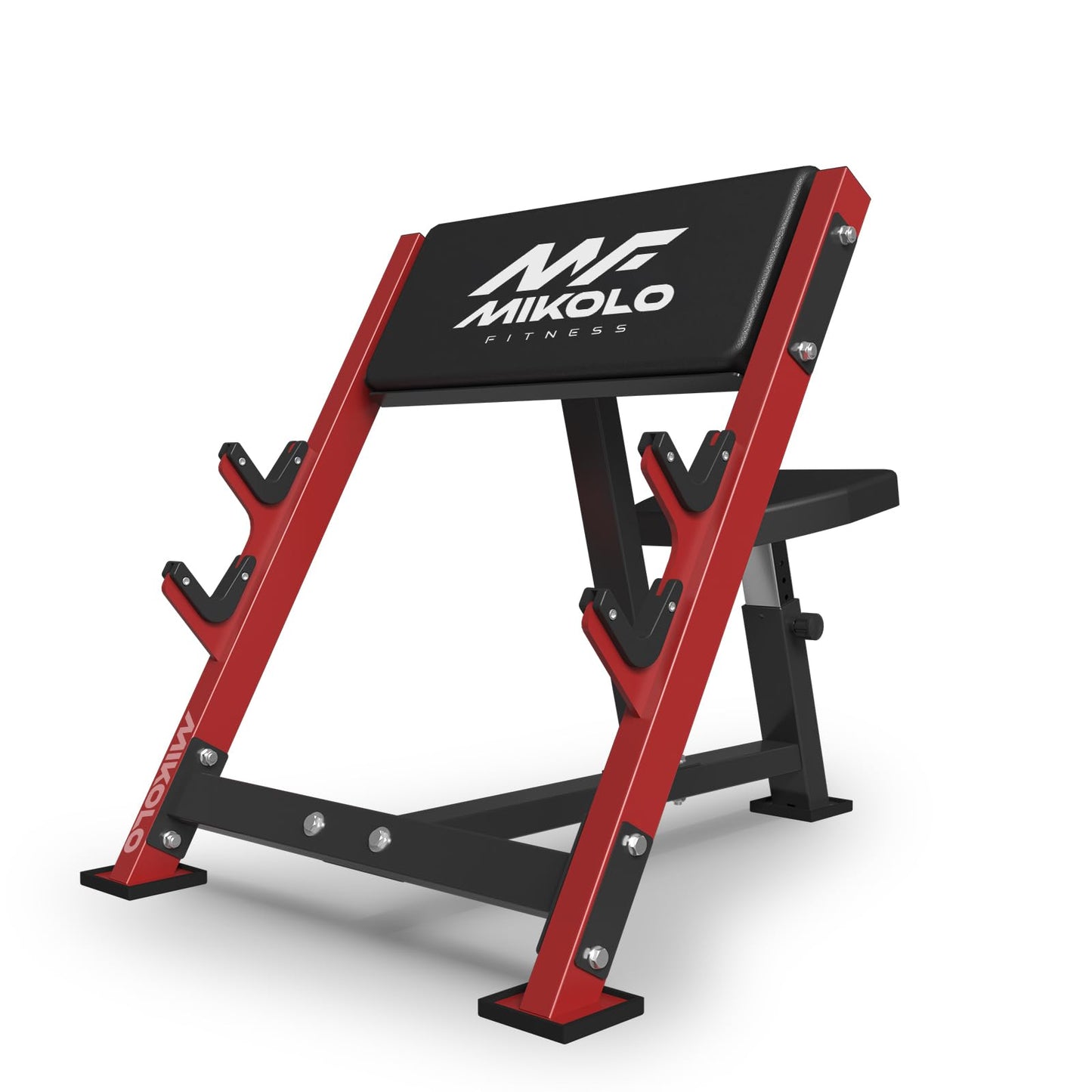 Mikolo Preacher Curl Bench, Seated Arm Isolated Barbell Dumbbell Bicep Station, Bicep Curl Machine