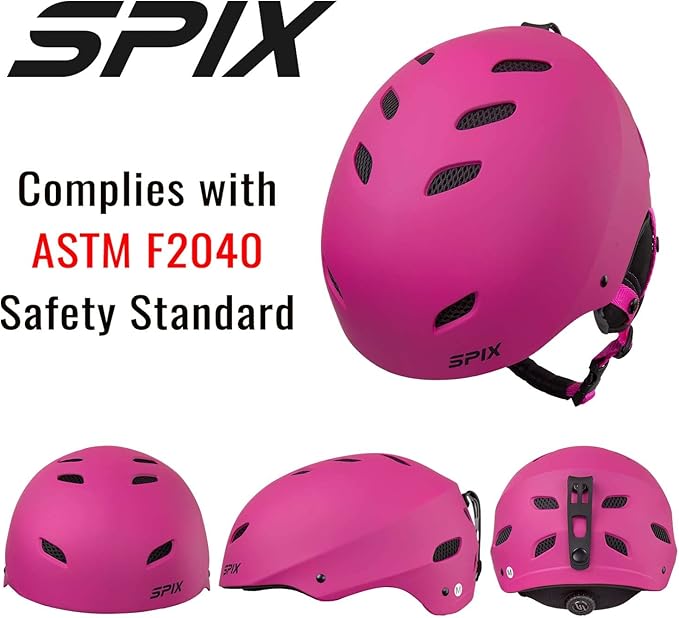 SPIX Ski Helmet Snowboard Helmet - ASTM Safety Standard Size Adjustable for Adults Youth Men and Women
