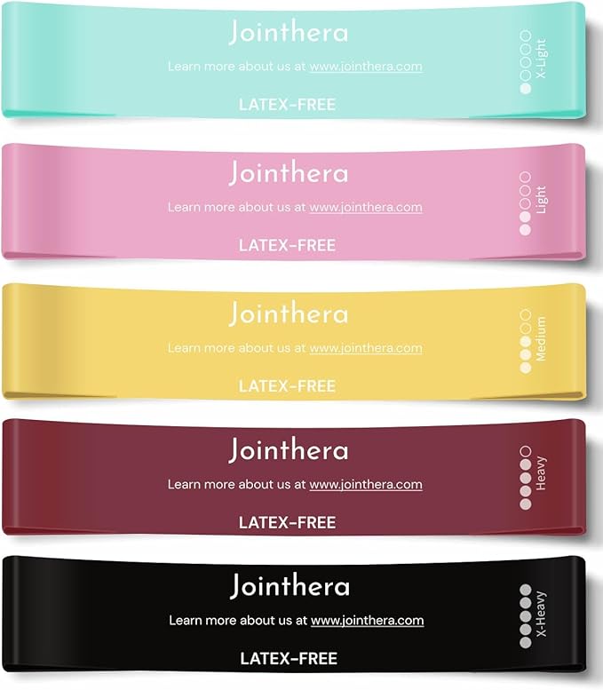 Premium Latex Free Resistance Bands for Working Out - Set of 5 + Carrying Bag | Non Latex Mini Loop Workout Bands Resistance for Women and Men | Physical Therapy, Legs Exercise and Pilates