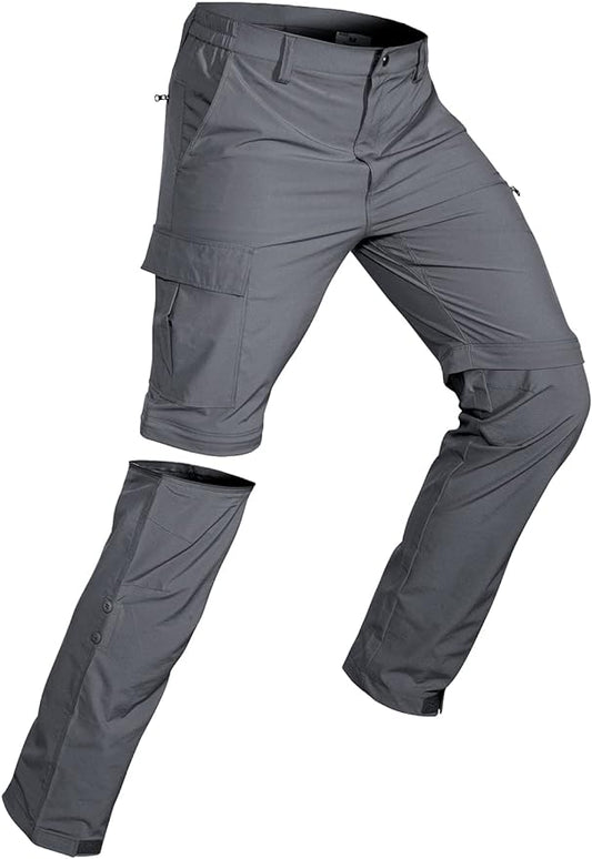 Wespornow Men's-Convertible-Hiking-Pants Quick Dry Lightweight Zip Off Breathable Cargo Pants for