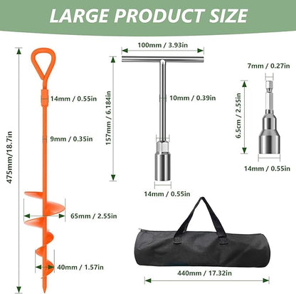 Phopich 18''/30" Long Ground Anchor, Heavy Duty Earth Anchors Ground Anchors Screw in Kit with T-Handle Hex Wrench for Camping Tent, Swing Sets, Securing Animals, Sheds, Trampoline