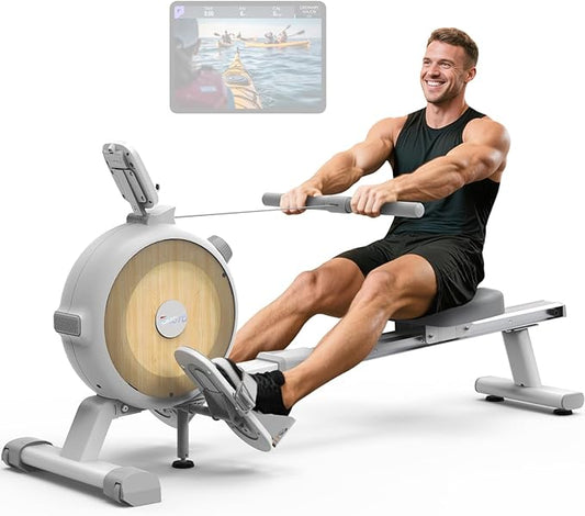 JOROTO Rowing Machine for Home Magnetic Rower Machines 350 LB Weight Capacity 16 Levels Resistance Bluetooth Row Machines with Dual Slide Rail LCD Monitor and Tablet Holder
