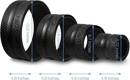 Back Roller Wheel- Foam Padded Back Stretcher Wheel with Center Spine Cradle- Stretching Wheel for Back Pain Set of Four