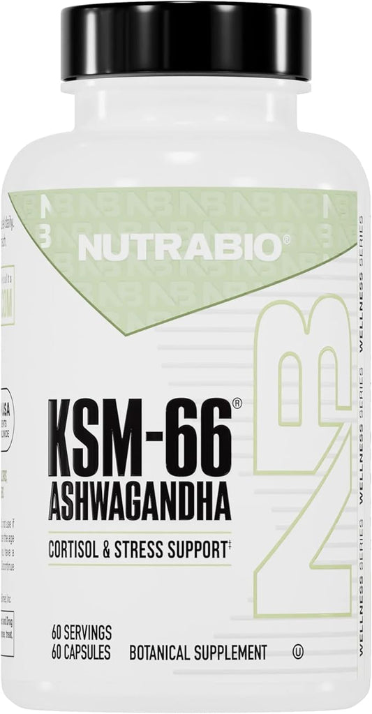 NutraBio Ashwagandha KSM-66 | Ashwaganda Herbal Supplement for Stress, Mood, & Performance | 600 MG
