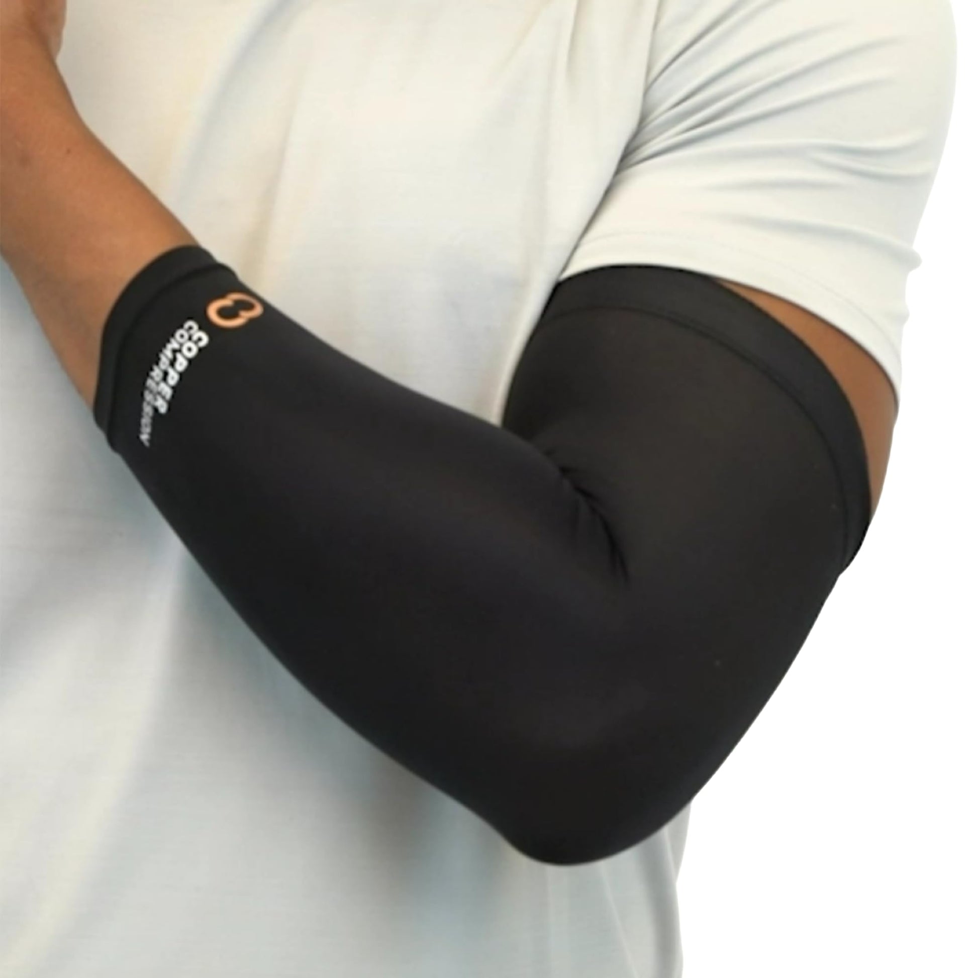 Copper Compression Arm Sleeve - Copper Infused Full Arm Brace for Forearm, Bicep, Triceps - Tennis