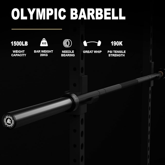 LIONSCOOL 7FT Olympic Barbell for Weightlifting, Power Lifting, 2 Inch Strength Training Bar for Squats, Deadlifts, Presses, Rows, Curls - 700lbs/1000lbs/1500lbs Capacity
