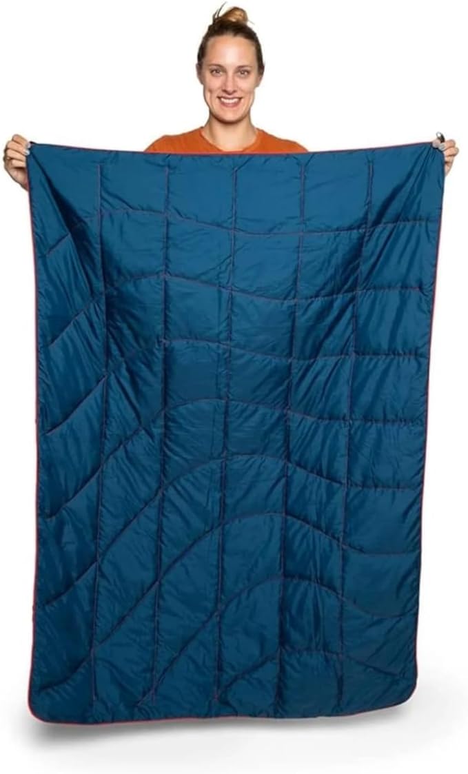 Rumpl The NanoLoft Puffy Blanket | Indoor Outdoor Camping Blanket for Traveling, Picnics, Beach Trips, Concerts | 38" x 52" | Crimson, Travel