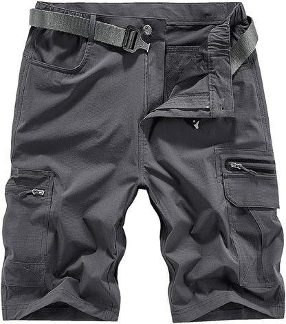 Quick Dry Hiking Shorts Men's Cargo Casual Outdoor 4-Way Stretchy Lightweight Summer Short with Multi Pockets 30-46 (No Belt)