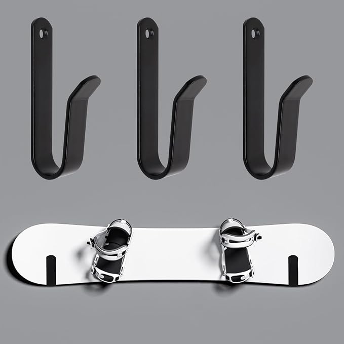 Snowboard Wall Mount, Horizontal Snowboard Hanger Rack Heavy Duty Garage Wall Rack 4pcs