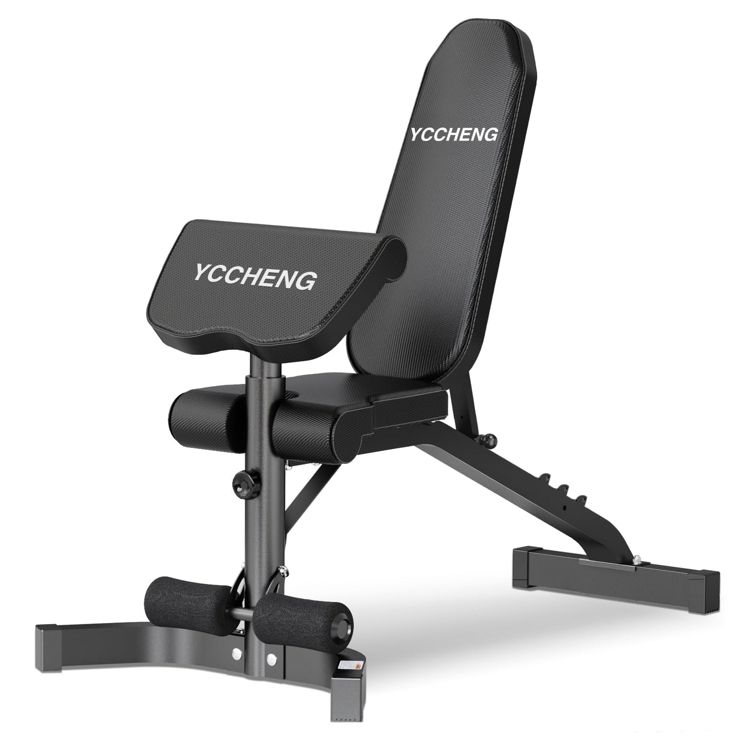YCCHENG Adjustable Weight Bench with Barbell Rack Set for Home Gym