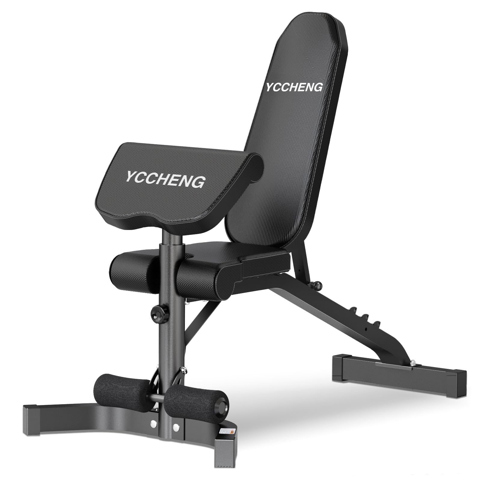 YCCHENG Adjustable Weight Bench with Barbell Rack Set for Home Gym