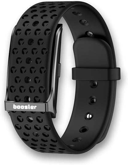 Booster Smart Bracelet, Wearable Activity & Fitness Tracker Band, 24H Sleep Tracker, All-Day Continuous Heart Rate Blood Pressure Stress HRV Monitor, 120+ Sport Modes Smart Wristband, Silicone Black