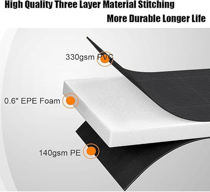 LANGXUN Universal Trampoline Repalcement Safety Pad, 8ft 10ft 12ft 14ft 15ft 16ft Waterproof Surround Spring Foam Cover for Round Frame