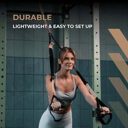 THYSOL® Resistance Trainer Pro Xtreme Straps Army | Sling Trainer Set with Adjustable Door Anchor | Fitness Home Workouts - Suitable for Travelling & for Training Indoor & Outdoor
