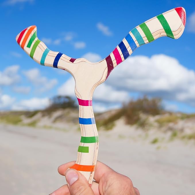 Returning Boomerang for Beginners – Easy to Throw, Boomerang That Comes Back, Handcrafted Returning Flying Toy Made of Plywood, Fun Outdoor Game, Thin, Lightweight and Safe to Use