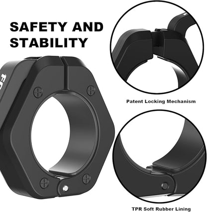 Barbell Clips (Pair), Barbell Clamps, Quick Release Olympic Barbell Clamps with Anti Slip TPR Grip, Barbell Collars for Secure Weightlifting & Powerlifting (Black) (MAG, Green)