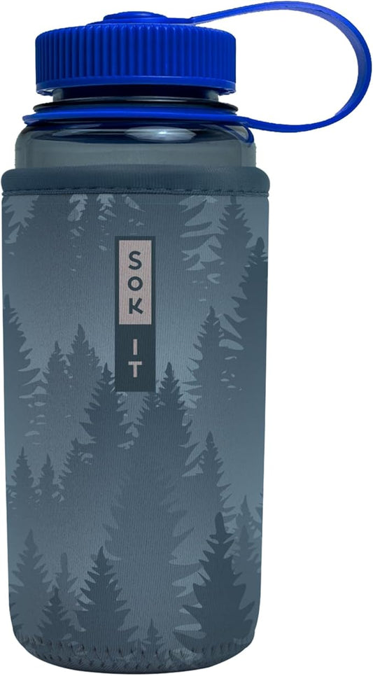 Sok It BotlSok Water Bottle Sleeve Insulated Neoprene Cover (Foggy Woods, Fits 16oz CamelBak or Nalgene)