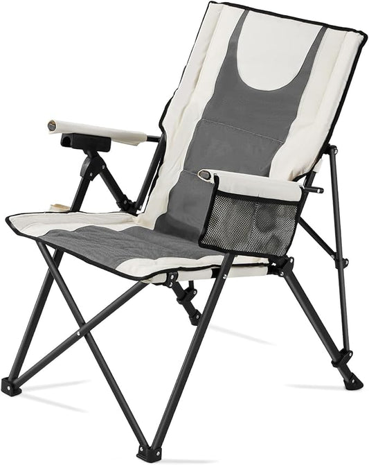 VEVOR Folding Camping Chair, 3 Reclining Positions, Outdoor High Back Camping Chair, 260lbs Weight