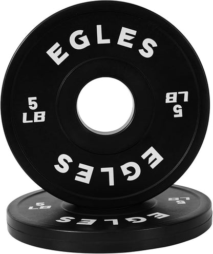 Egles Change Plates Set 1.25LB, 2.5LB, 5LB - Rubber-Coated Weight Plates in Pairs, Olympic Bumper Plates, Color-Coded, IWF Standard, Fit 2-Inch Barbells Strength Training Weight Plates Gym & Fitness