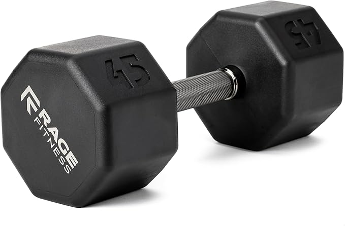 Rubber Coated Dumbbells - No Roll Design Easy-Grip Steel Knurled Handle, Weights Dumbbells Set for Strength Training - Ideal Weights Set for Home Gym - 10-60 LBS SOLD INDIVIDUALLY