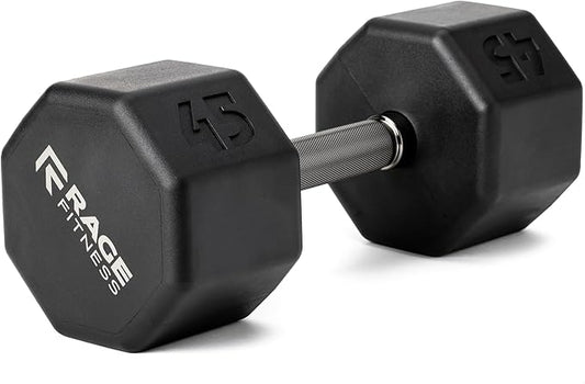 Rubber Coated Dumbbells - No Roll Design Easy-Grip Steel Knurled Handle, Weights Dumbbells Set for Strength Training - Ideal Weights Set for Home Gym - 10-60 LBS SOLD INDIVIDUALLY
