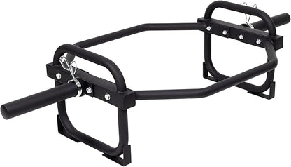 Olympic 2-Inch Hex Weight Lifting Trap Bar for Strength Training, 500-Pound Capacity, Safety Clips, Home Gym for Shoulder Presses, Shrugs, Back Rows