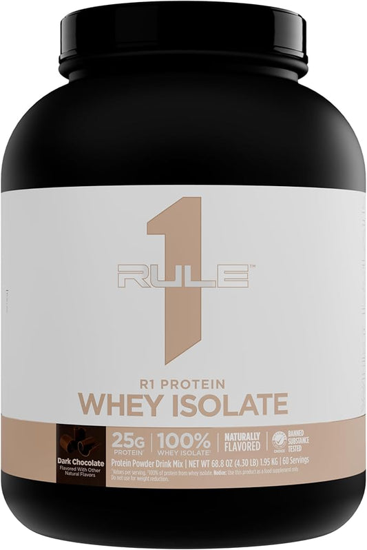 Rule 1 Naturally Flavored R1 Protein Whey Isolate - Clean Formula with 25g Protein & 6g BCAA