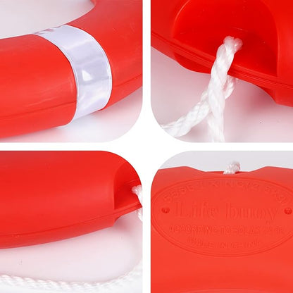 28/23 Inch Boat Safety Throw Ring Set, 98.4FT Floating Lifesaving Rope, 2.5/1.5 KG International Standard, Outdoor Professional Throwing Ring Rope Rescue Lifeguard Lifesaving