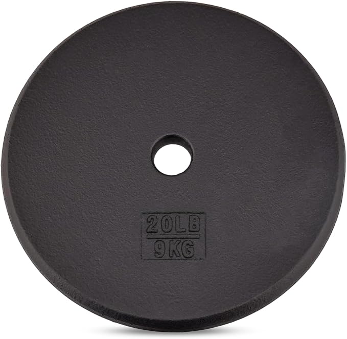 Yes4All Standard 1" Cast Iron Weight Plate - Ideal for Strength Training - Multiple Weight: 5LB to 25LB (Single & Set of 4)