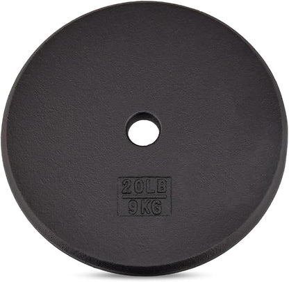 Yes4All Standard 1" Cast Iron Weight Plate - Ideal for Strength Training - Multiple Weight: 5LB to 25LB (Single & Set of 4)