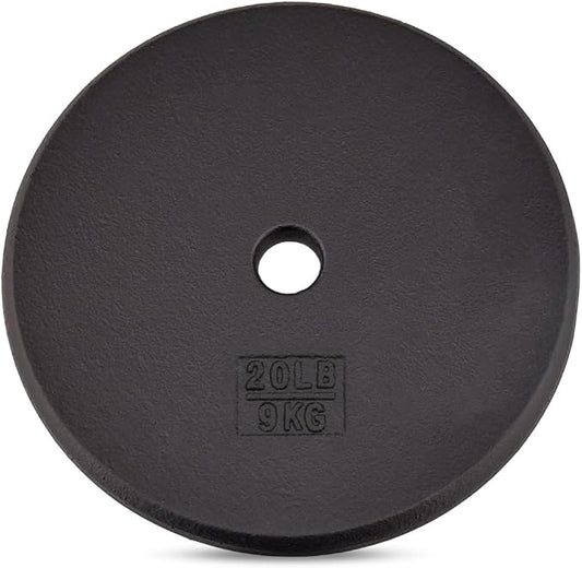 Yes4All Standard 1" Cast Iron Weight Plate - Ideal for Strength Training - Multiple Weight: 5LB to 25LB (Single & Set of 4)