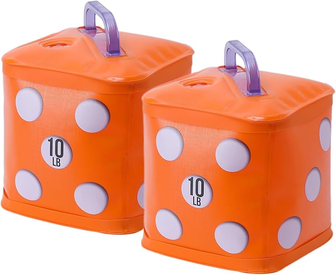 Travel Dumbbells, Water Filled Dumbbells Set, Fitness Exercise Dice 15/20 lbs, Portable Fitness Equipment, Fun for Strength Training, Core Training