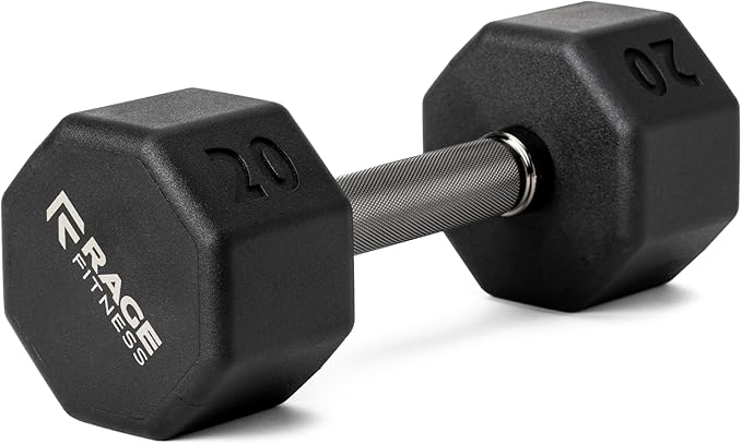 Rubber Coated Dumbbells - No Roll Design Easy-Grip Steel Knurled Handle, Weights Dumbbells Set for Strength Training - Ideal Weights Set for Home Gym - 10-60 LBS SOLD INDIVIDUALLY