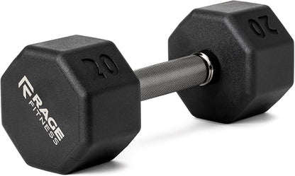 Rubber Coated Dumbbells - No Roll Design Easy-Grip Steel Knurled Handle, Weights Dumbbells Set for Strength Training - Ideal Weights Set for Home Gym - 10-60 LBS SOLD INDIVIDUALLY