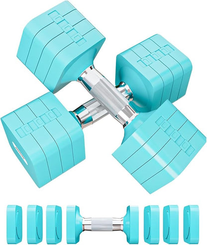 15LB 20LB 40LB 50LB Adjustable Dumbbell Set Free Weights Dumbbells Set for Women Men Hand Weights Sets Adjust Dumbbell Weight Sets for Home Gym Exercise Workout Strength Training Equipments