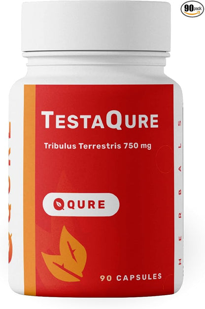 TestaQure Testosterone Supplement for Men - Testosterone Booster Increases Male Potency & Muscle Mass - Stamina, Endurance, Energy & Mood Enhancer - 90 Capsules Vegan & Soy-Free