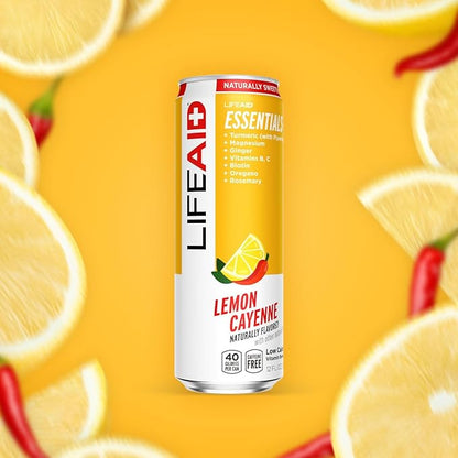 LIFEAID Vitality Blend, Daily Vitamins, Turmeric to Help Reduce Mild Inflammation from Everyday Stress, Healthy Soda Replacement, 100% Clean, Vegan, GF, 12 Fl Oz (Pack of 12)